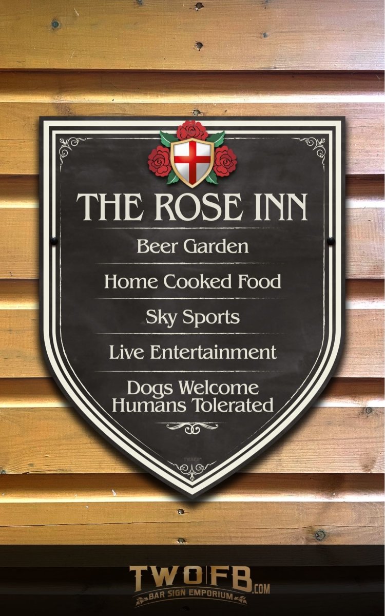 The English Rose Inn ChalkBoard Personalised Bar Sign Custom Signs from Twofb.com signs for bars