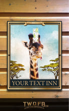 Load image into Gallery viewer, The Gin Giraffe Personalised Bar Sign Custom Signs from Twofb.com signs for bars