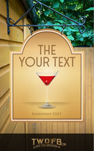 Load image into Gallery viewer, Gold Cocktail Bar Sign |  Personalised Pub Sign | Retro Bar Sign