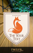 Load image into Gallery viewer, The Lazy Fox Shield Hanging Bar Sign Custom Signs from Twofb.com signs for bars