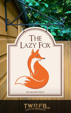 Load image into Gallery viewer, Lazy Fox pub sign for sale, Designed as a modern pub sign design for man caves.
