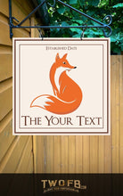 Load image into Gallery viewer, The Lazy Fox Square Hanging Bar Sign Custom Signs from Twofb.com pub sign design

