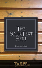 Load image into Gallery viewer, The Modern Grey Personalised Bar Sign Custom Signs from Twofb.com Gin Bar Pub Sign