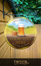Load image into Gallery viewer, The Pie and Pint Personalised Bar Sign Custom Signs from Twofb.com Hanging pub signs