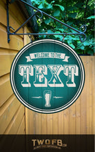Load image into Gallery viewer, The Pub Personalised Bar Sign Custom Signs from Twofb.com Hanging pub sign