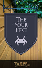 Load image into Gallery viewer, The Retro Gamer Personalised Bar Sign Custom Signs from Twofb.com space invaders bar sign