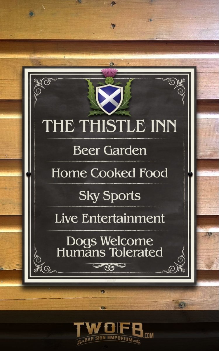 The Scottish Thistle Inn ChalkBoard Personalised Bar Sign Custom Signs from Twofb.com signs for bars