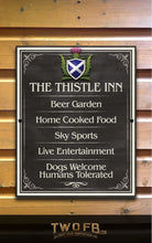 Load image into Gallery viewer, The Scottish Thistle Inn ChalkBoard Personalised Bar Sign Custom Signs from Twofb.com signs for bars