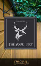 Load image into Gallery viewer, The Stags Head Personalised Bar Sign Custom Pub Signs from Twofb.com Hanging Signs
