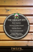 Load image into Gallery viewer, The Welsh Dragon Inn ChalkBoard Personalised Bar Sign Custom Signs from Twofb.com signs for bars