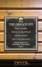 Load image into Gallery viewer, The Welsh Dragon Inn ChalkBoard Personalised Bar Sign Custom Signs from Twofb.com signs for bars