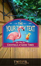Charger l'image dans la galerie, Tipsy Flamingo | Vintage Bar Sign | Pub Signs | funny bar sign | Hanging Signs | Bar Sign