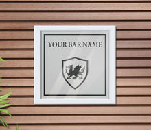 Load image into Gallery viewer, Wales logo - Frosted window graphics. Bar &amp; Cafe style window Decals
