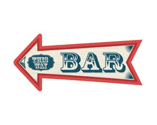 Load image into Gallery viewer, Wood Style Arrow, Bar This Way Custom Signs from Twofb.com signs for bars