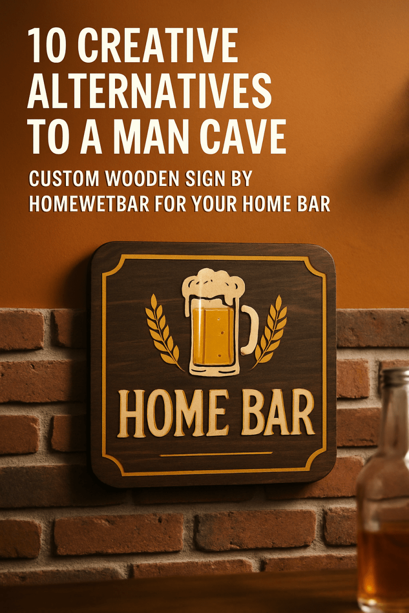 10 Creative Alternatives to a Man Cave Custom Wooden Sign by HomeWetBar for Your Home Bar