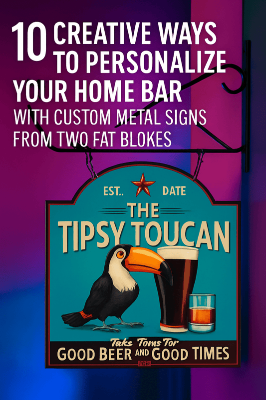 10 Creative Ways to Personalize Your Home Bar with Custom Metal Signs from Two Fat Blokes