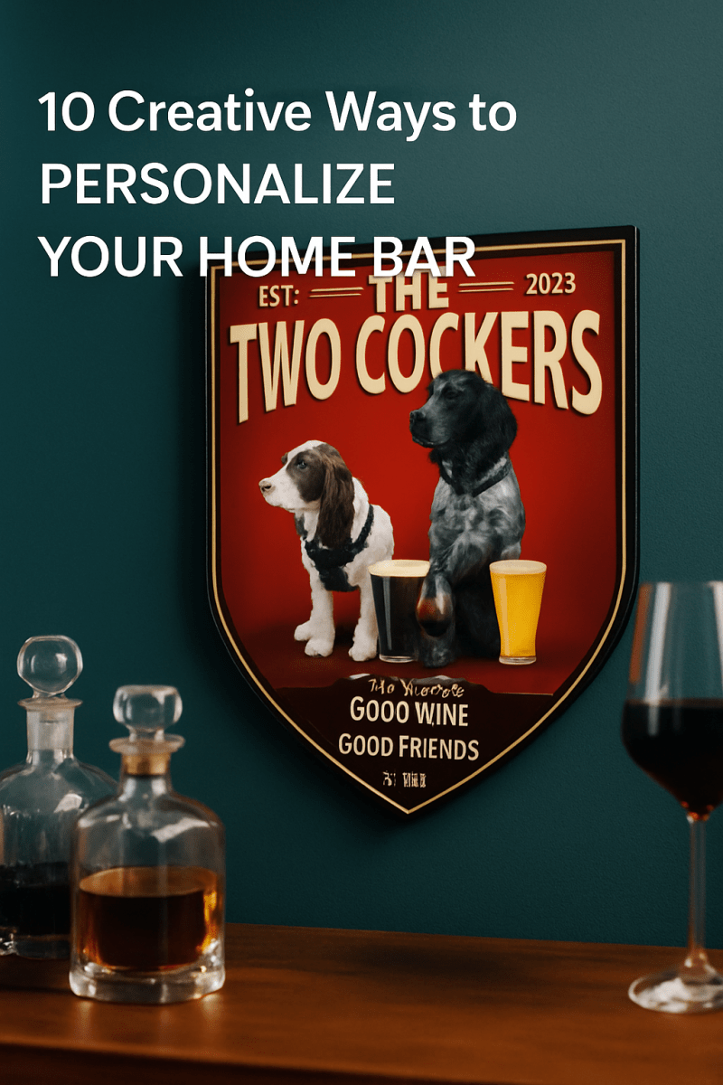 10 Creative Ways to Personalize Your Home Bar with Personalized Bar Signs by Two Fat Blokes