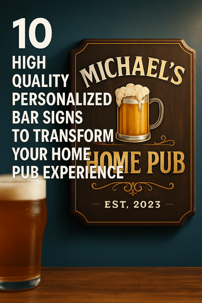 10 High Quality Personalized Bar Signs to Transform Your Home Pub Experience