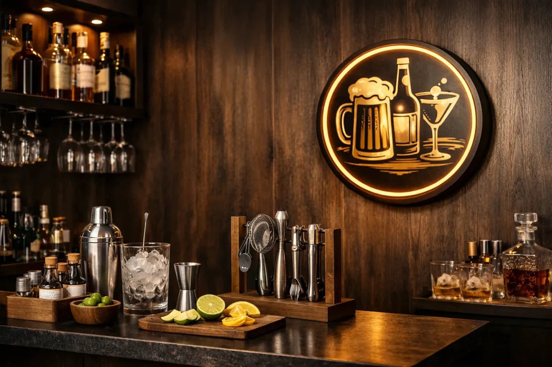 Best Home Bar Wall Accessories That Earn Their Place - Two Fat Blokes Ltd