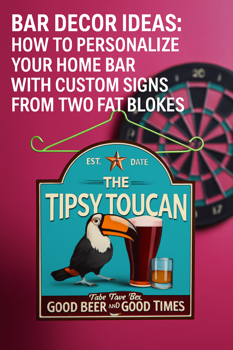 Board Dart Decor Ideas: How to Personalize Your Home Bar With Custom Signs From Two Fat Blokes