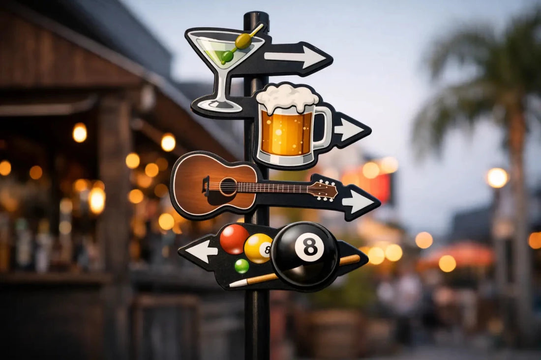 Custom Road Signs for Bars That Point to Fun - Two Fat Blokes Ltd