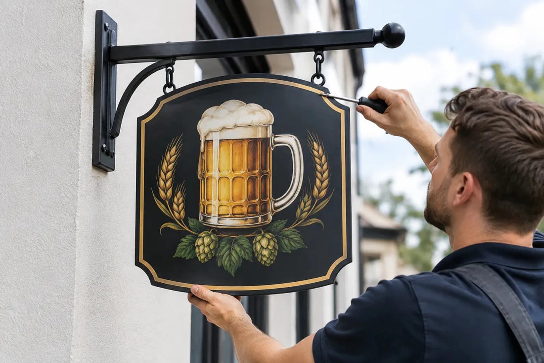How to Mount an Aluminium Pub Sign Properly - Two Fat Blokes Ltd