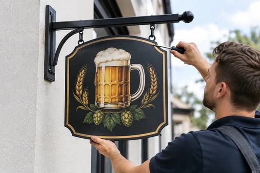 How to Mount an Aluminium Pub Sign Properly - Two Fat Blokes Ltd