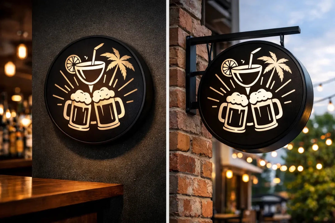 Indoor Versus Outdoor Bar Signage Explained - Two Fat Blokes Ltd