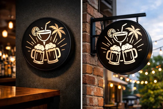 Indoor Versus Outdoor Bar Signage Explained - Two Fat Blokes Ltd