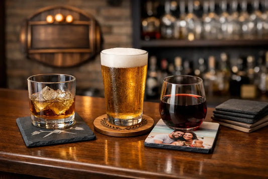 Personalised Drinks Coasters That Pull Their Weight - Two Fat Blokes Ltd