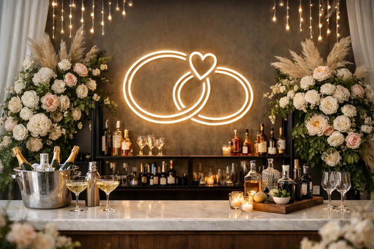 Personalised Wedding Bar Backdrop Ideas - Two Fat Blokes Ltd