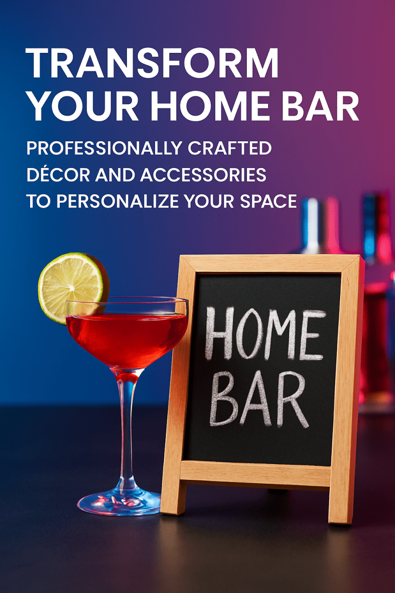 Transform Your Home Bar: Professionally Crafted Décor and Accessories to Personalize Your Space