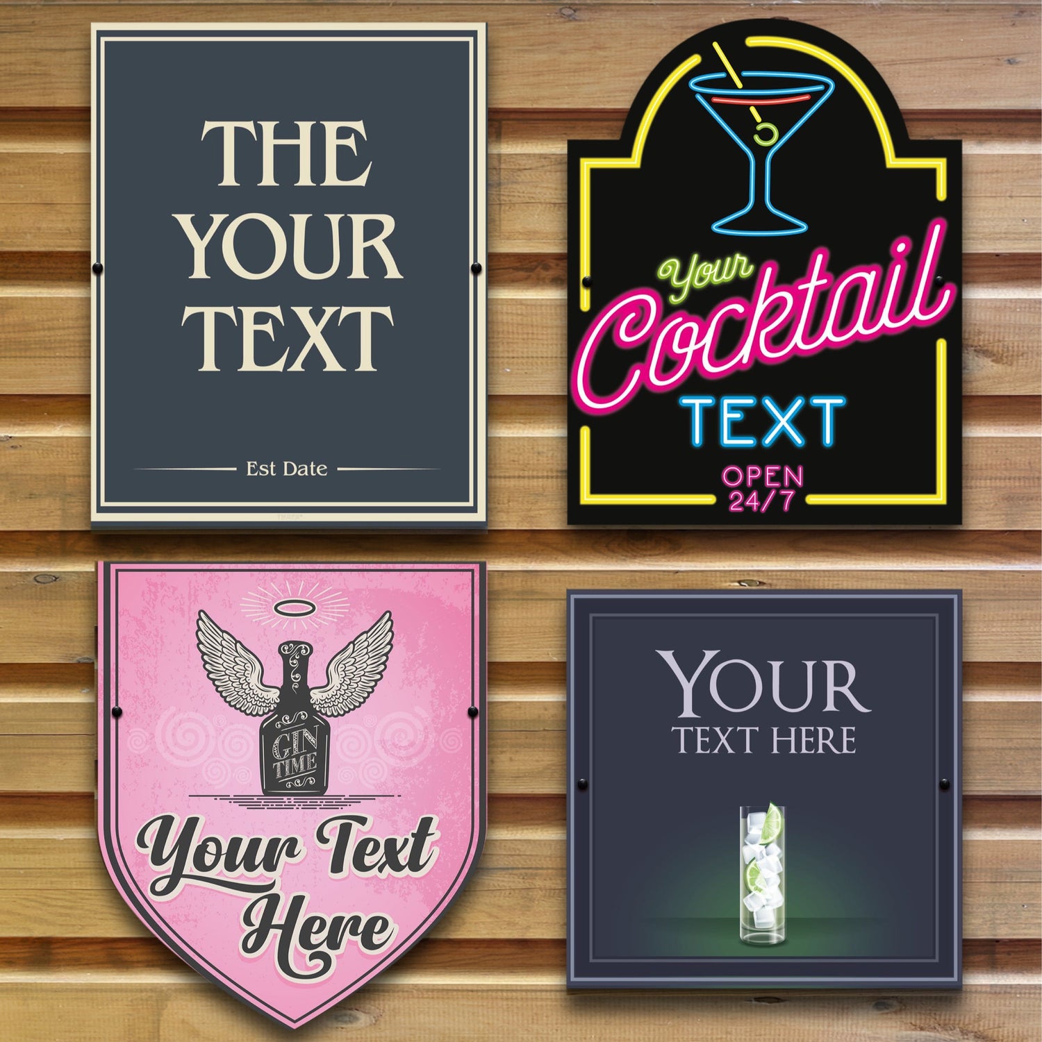 Gin Bar Sign, Wine Bar Sign, Gin bar pub sign & Cocktail bar sign