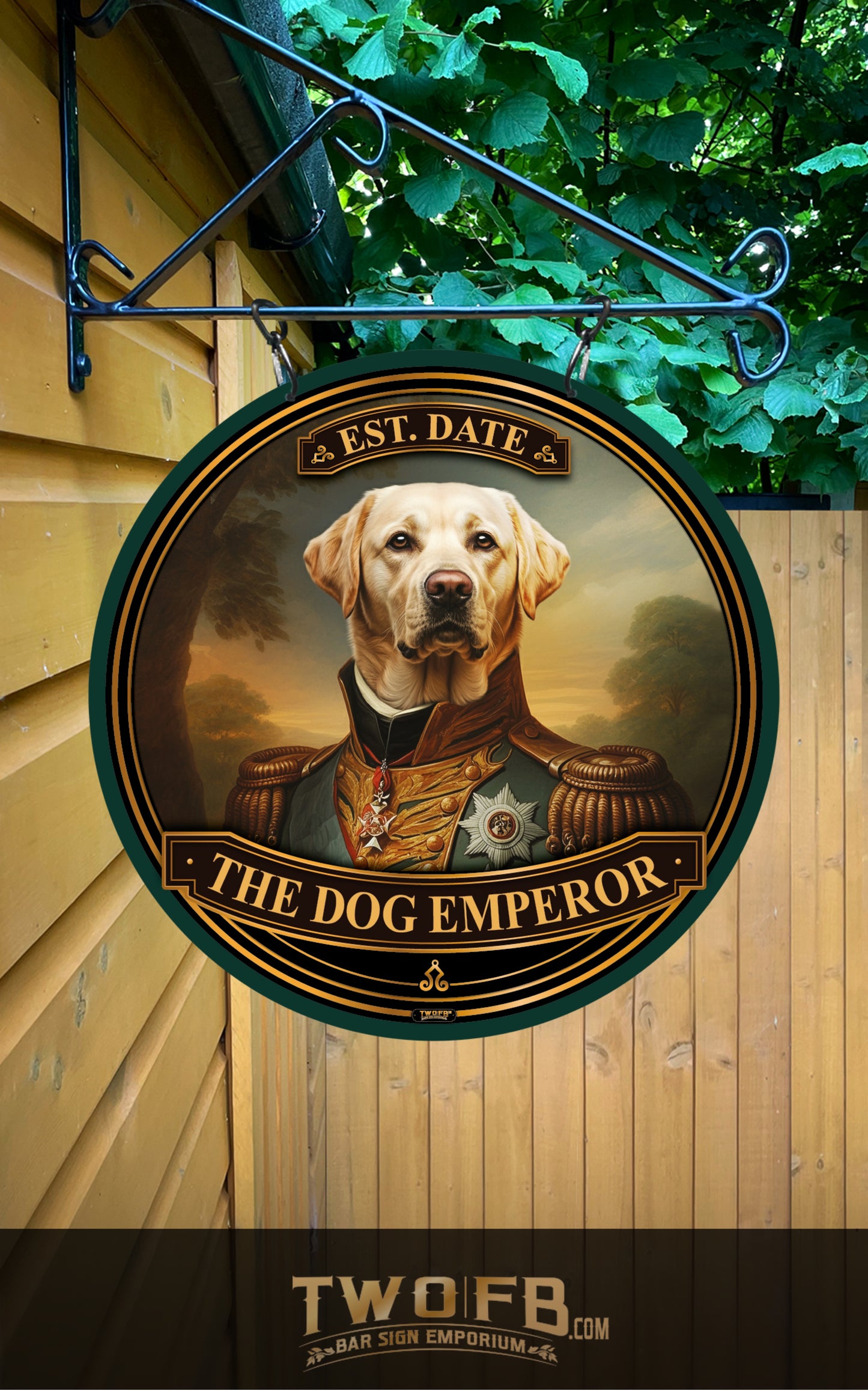 Golden Labrador in Uniform, Custom bar sign, hanging pub sign, Bar sign, pub sign, Personalised bar sign, Funny bar sign, home bar signs uk, bar signs uk, bar signs.co.uk, custom pub sign uk, pub sign design, outdoor bar signs
 
