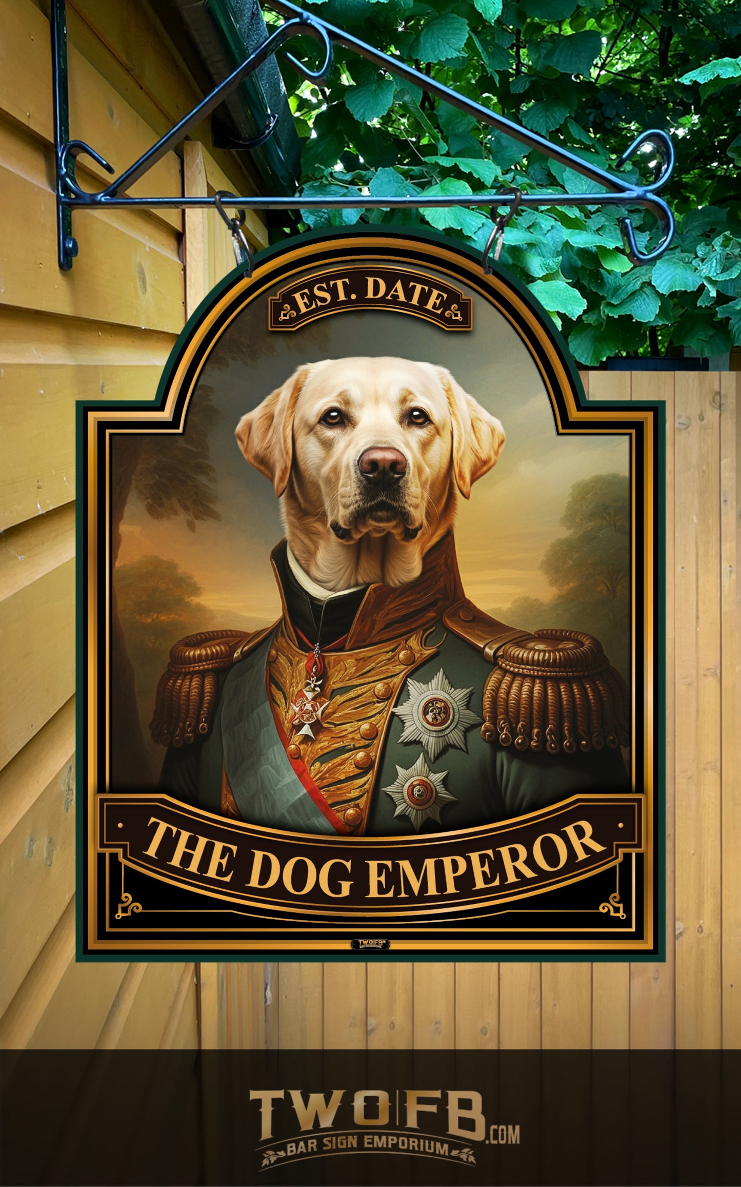 Golden Labrador in Uniform, Custom bar sign, hanging pub sign, Bar sign, pub sign, Personalised bar sign, Funny bar sign, home bar signs uk, bar signs uk, bar signs.co.uk, custom pub sign uk, pub sign design, outdoor bar signs
 
