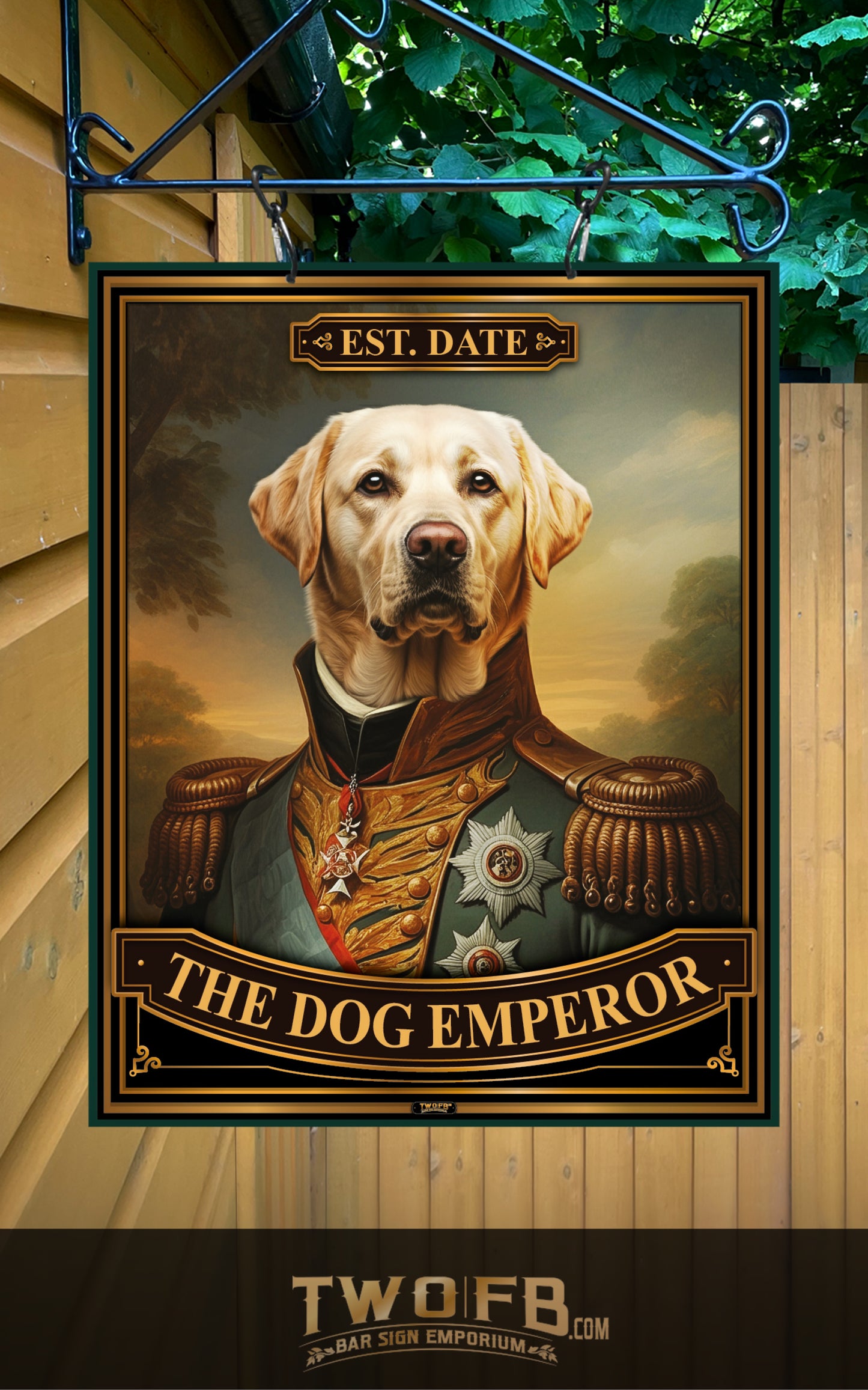 Golden Labrador in Uniform, Custom bar sign, hanging pub sign, Bar sign, pub sign, Personalised bar sign, Funny bar sign, home bar signs uk, bar signs uk, bar signs.co.uk, custom pub sign uk, pub sign design, outdoor bar signs
 