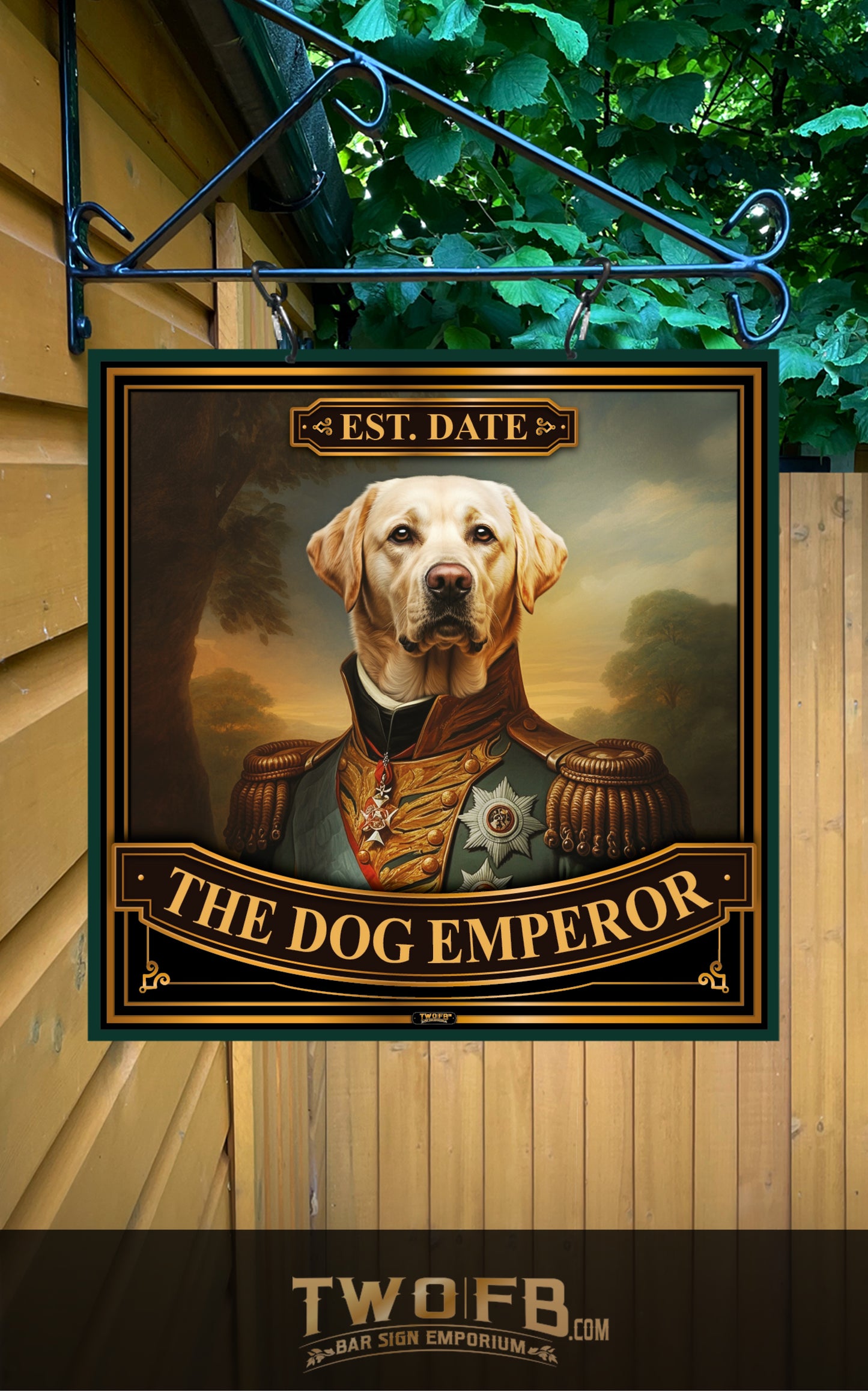 Golden Labrador in Uniform, Custom bar sign, hanging pub sign, Bar sign, pub sign, Personalised bar sign, Funny bar sign, home bar signs uk, bar signs uk, bar signs.co.uk, custom pub sign uk, pub sign design, outdoor bar signs
 