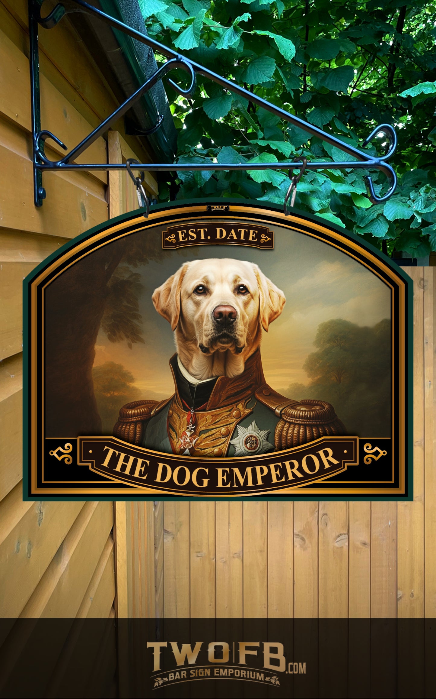 Golden Labrador in Uniform, Custom bar sign, hanging pub sign, Bar sign, pub sign, Personalised bar sign, Funny bar sign, home bar signs uk, bar signs uk, bar signs.co.uk, custom pub sign uk, pub sign design, outdoor bar signs
 