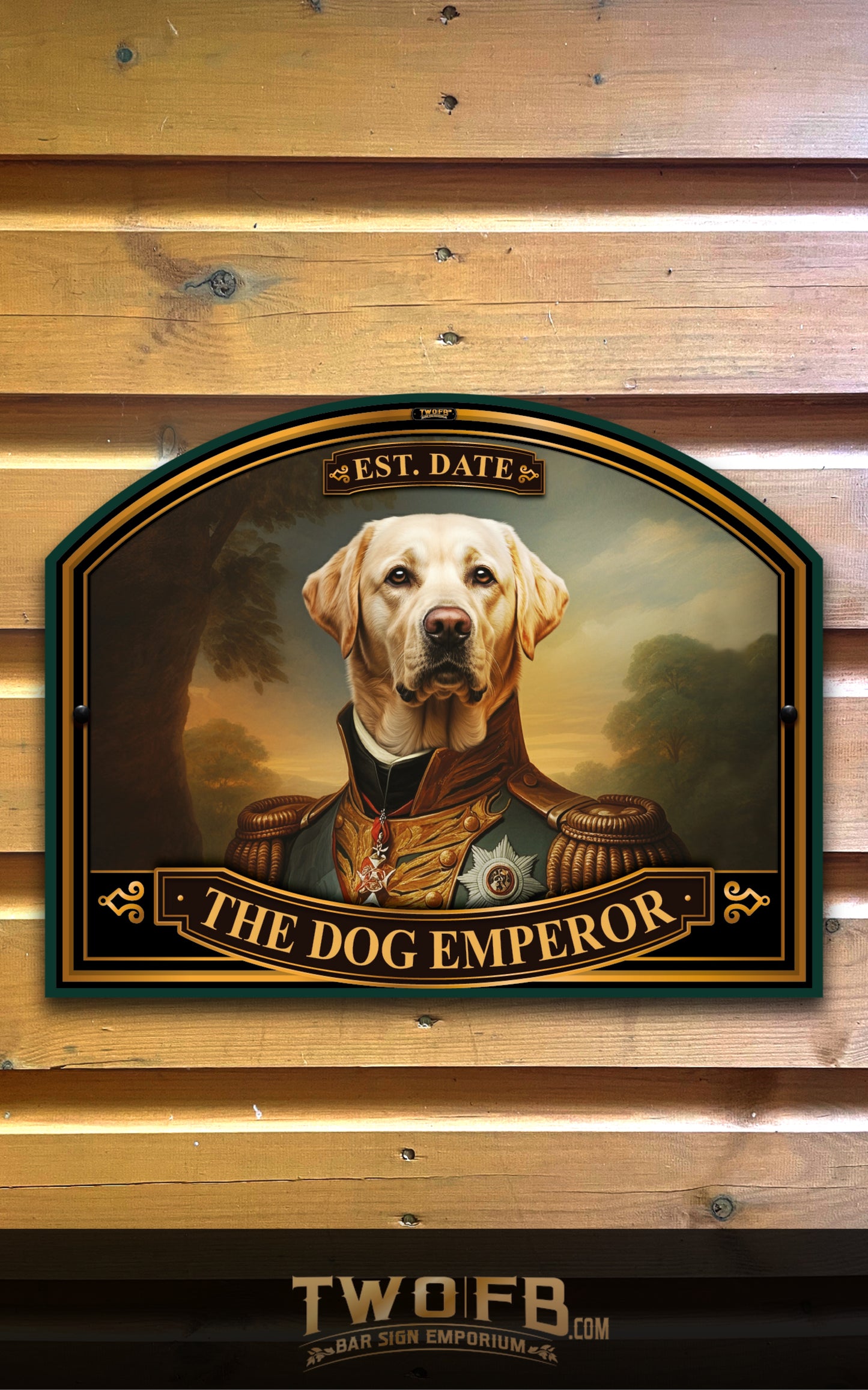 Golden Labrador in Uniform, Custom bar sign, hanging pub sign, Bar sign, pub sign, Personalised bar sign, Funny bar sign, home bar signs uk, bar signs uk, bar signs.co.uk, custom pub sign uk, pub sign design, outdoor bar signs
 