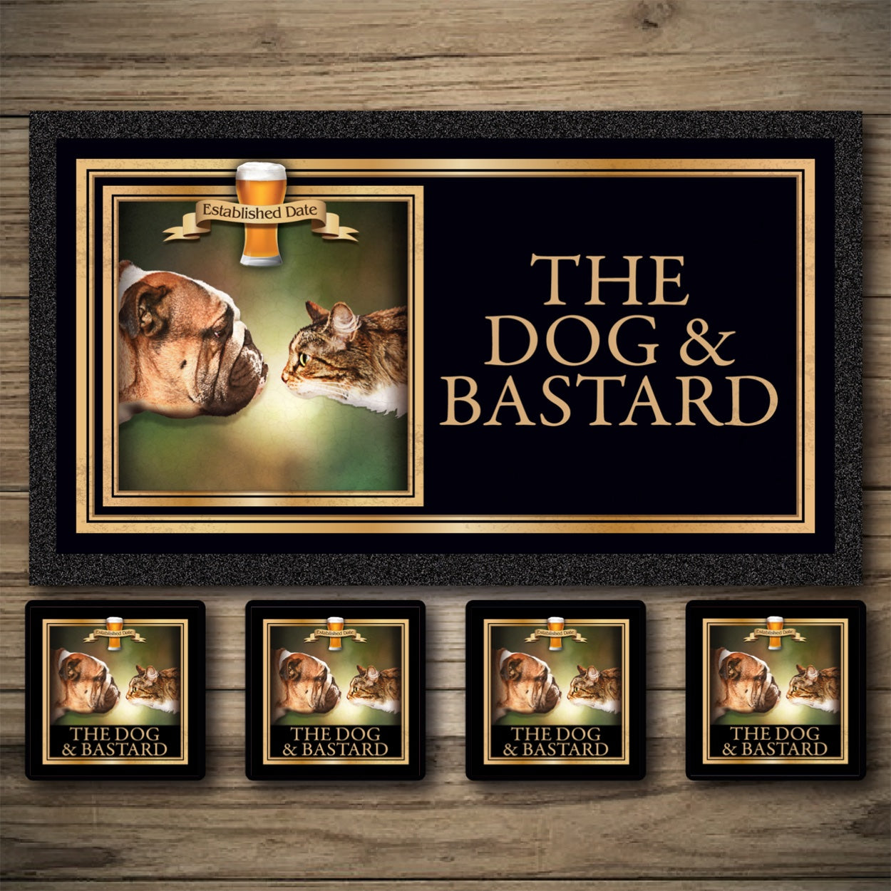 Personalised Bar Mats | Drip Mats | Custom Bar Runners | Dog & Bastard