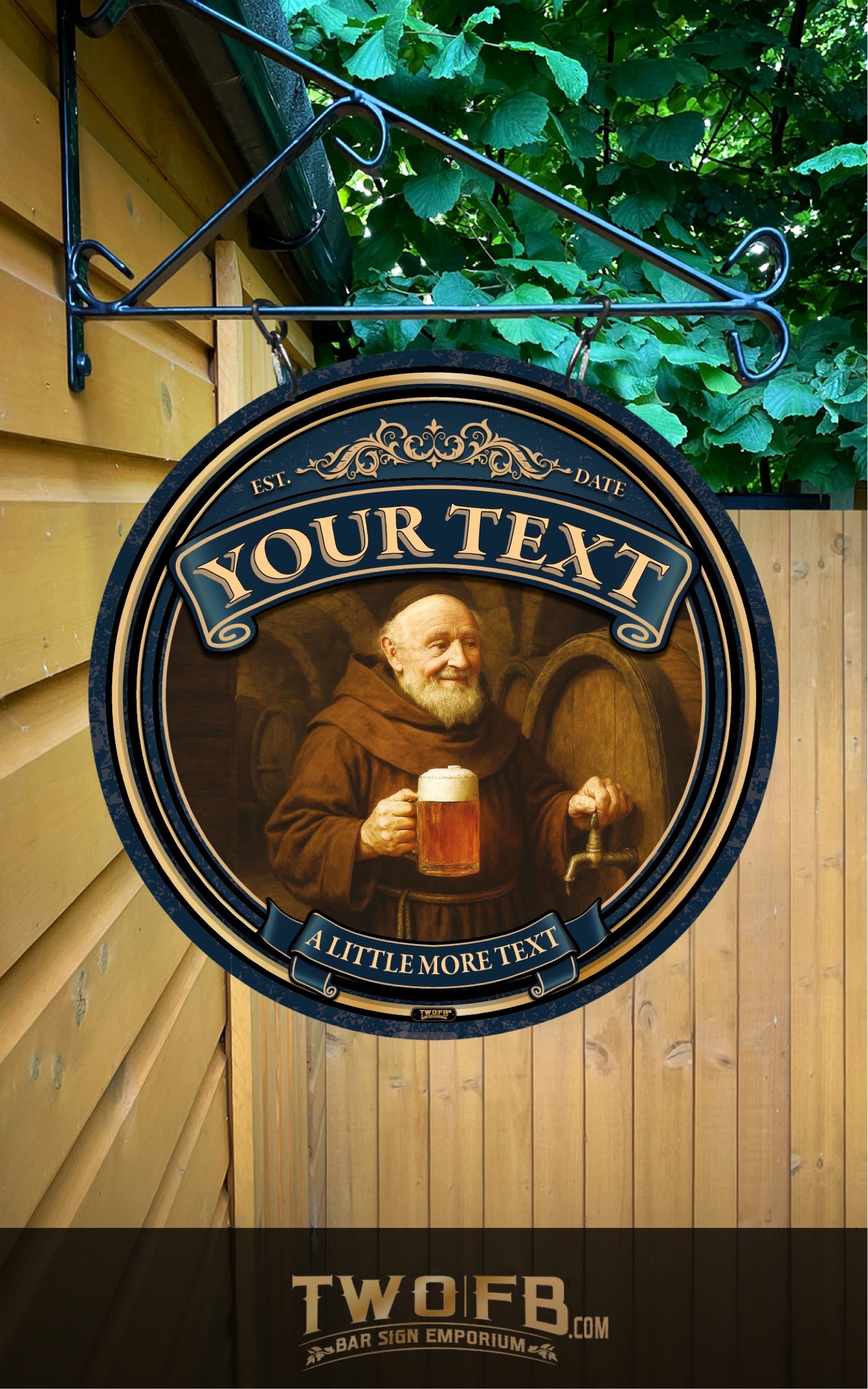 Drunk Monk Personalised Swinging Custom Made Bar signs UK