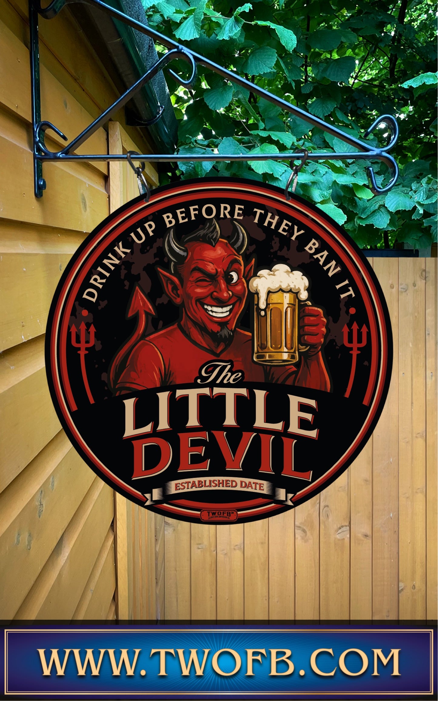 Red Devil's Inn | Personalised Bar Sign | Hell Pub sign