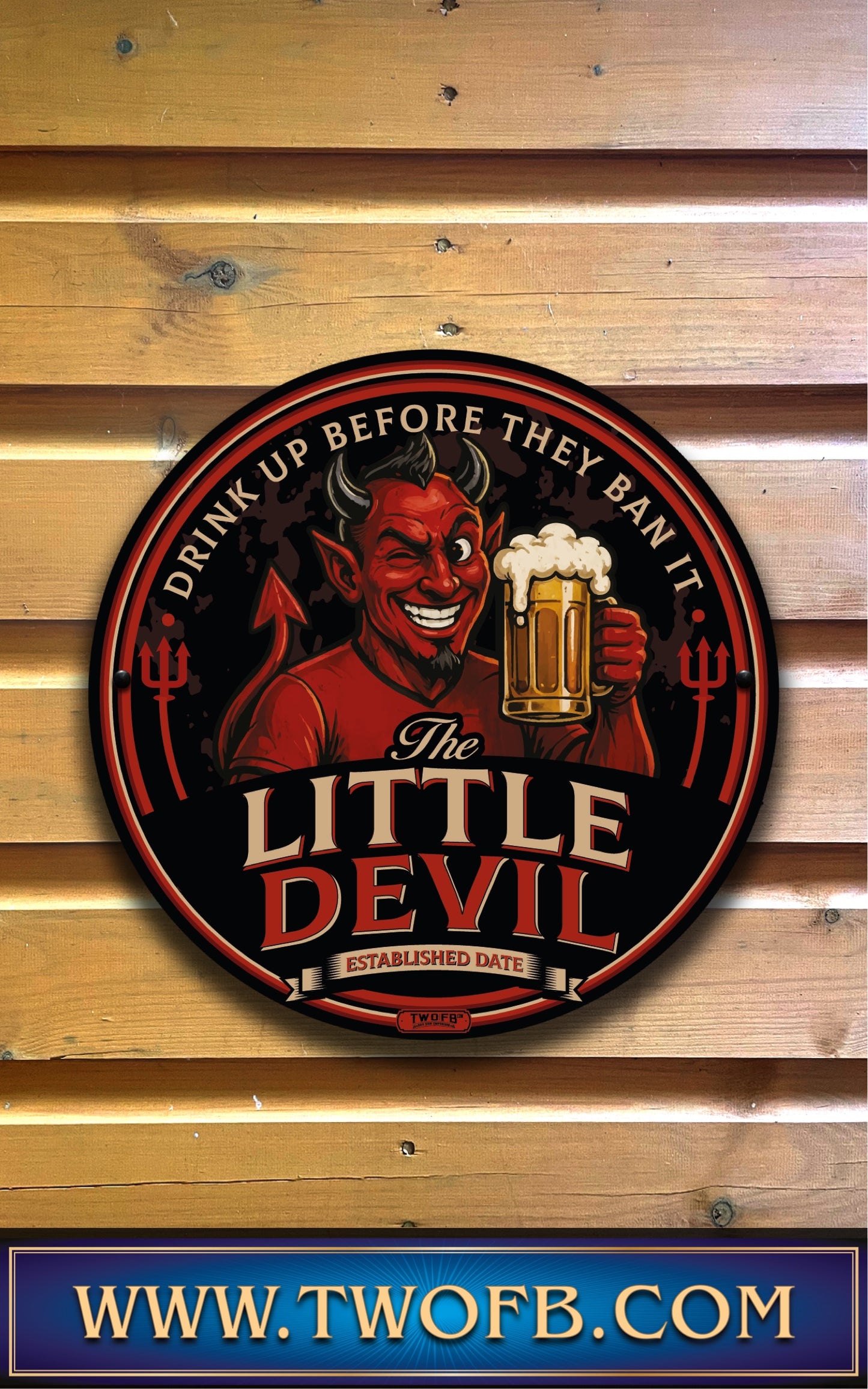 Red Devil's Inn | Personalised Bar Sign | Hell Pub sign