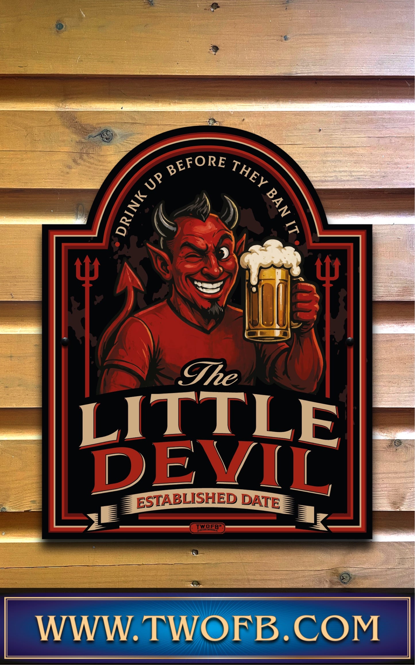 Red Devil's Inn | Personalised Bar Sign | Hell Pub sign