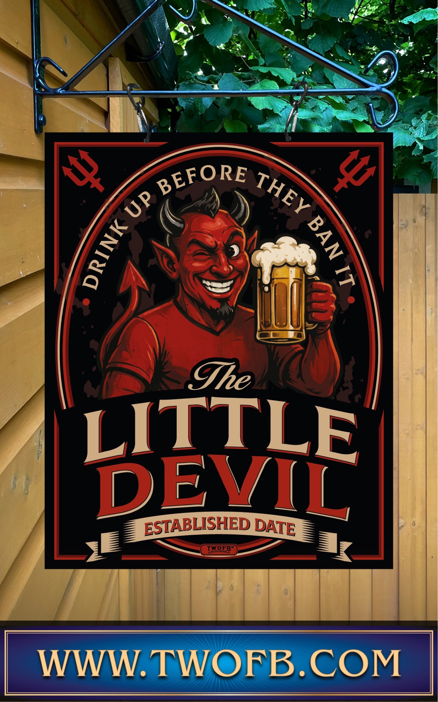 Red Devil's Inn | Personalised Bar Sign | Hell Pub sign