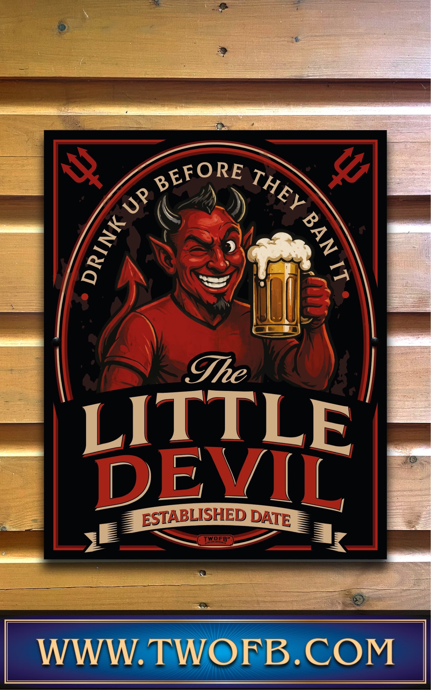 Red Devil's Inn | Personalised Bar Sign | Hell Pub sign