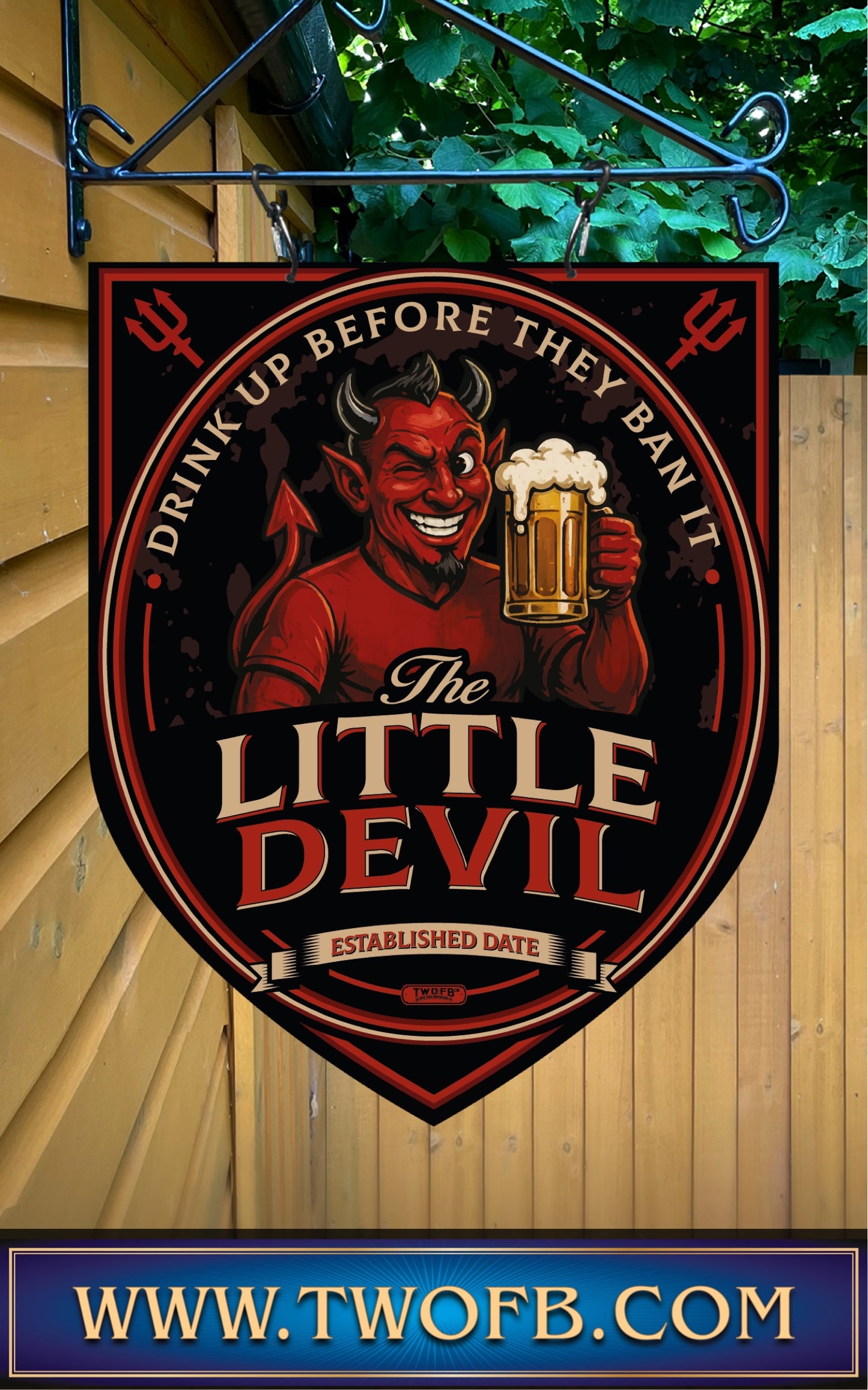 Red Devil's Inn | Personalised Bar Sign | Hell Pub sign
