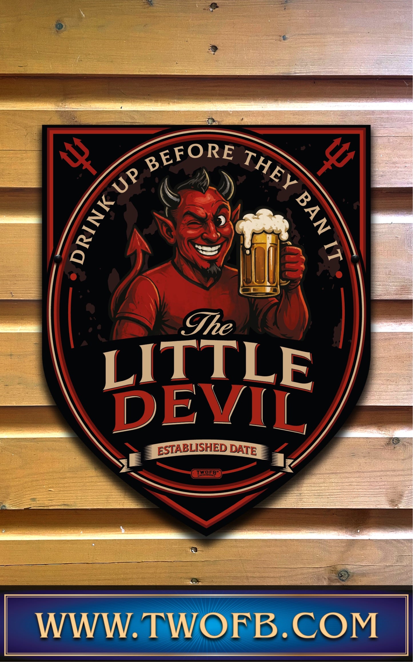 Red Devil's Inn | Personalised Bar Sign | Hell Pub sign
