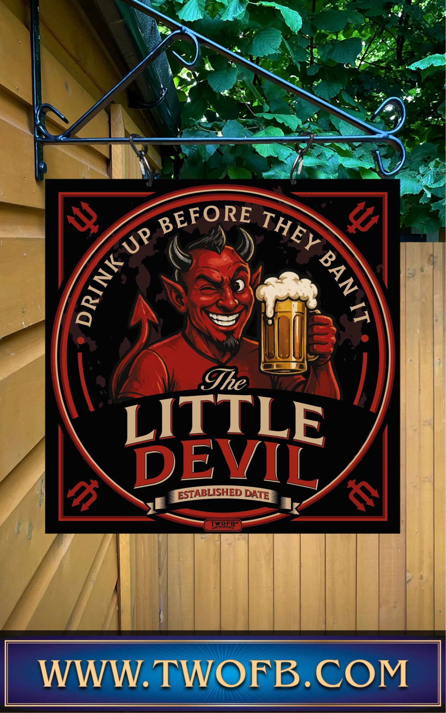 Red Devil's Inn | Personalised Bar Sign | Hell Pub sign