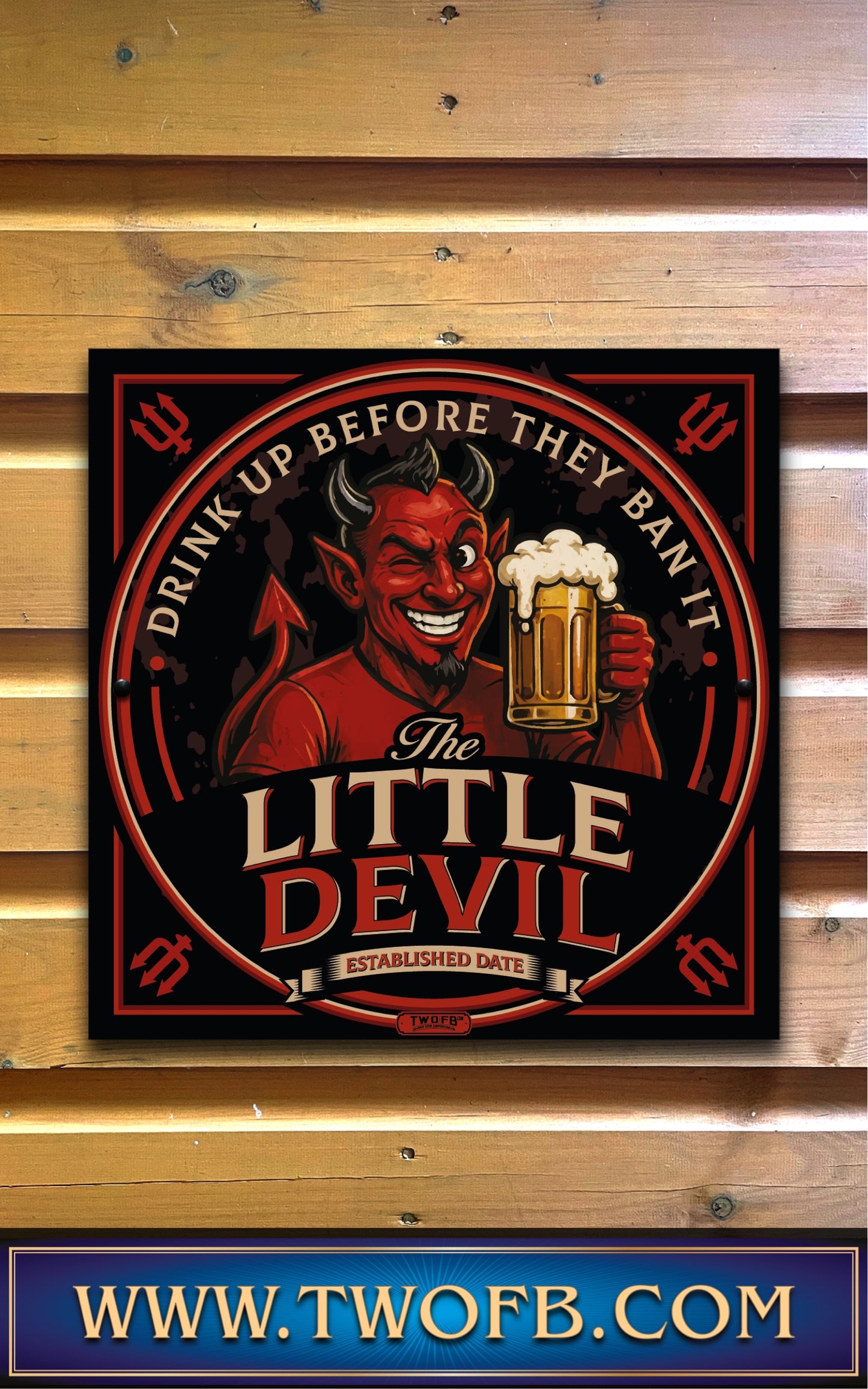 Red Devil's Inn | Personalised Bar Sign | Hell Pub sign